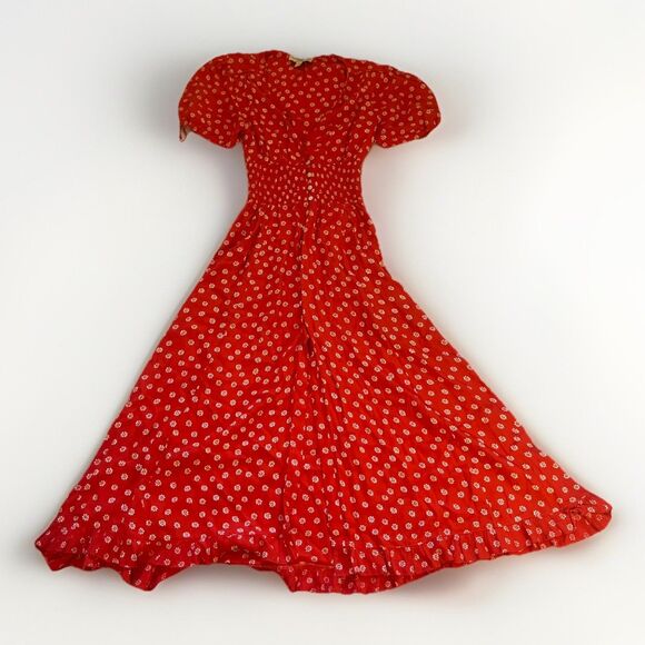 Cleobella Dresses & Skirts - Cleobella Red Olivia Floral Midi V Neck Dress XS